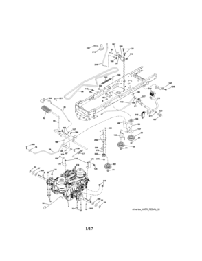 Ground Drive Diagram and Parts List for  Craftsman Lawn Tractor