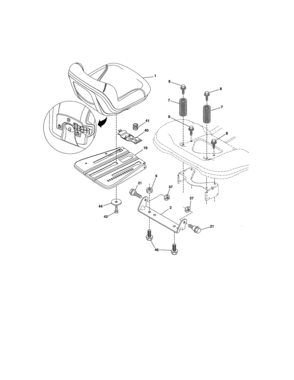 Seat Assembly Diagram and Parts List for  Craftsman Lawn Tractor