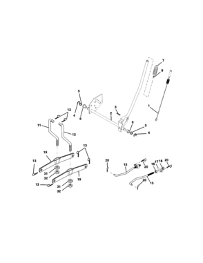 Lift Assembly Diagram and Parts List for  Craftsman Lawn Tractor