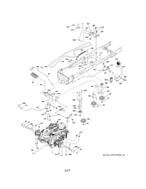 Ground Drive Diagram and Parts List for  Craftsman Lawn Tractor