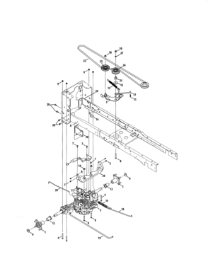 Transmission/pulley Diagram and Parts List for  Craftsman Lawn Tractor