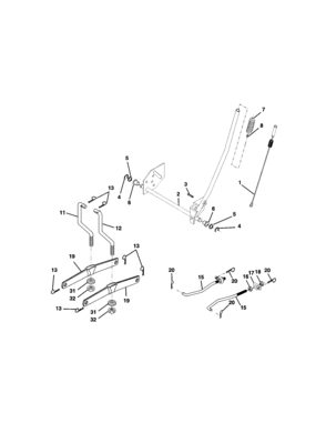 Lift Assembly Diagram and Parts List for  Craftsman Lawn Tractor