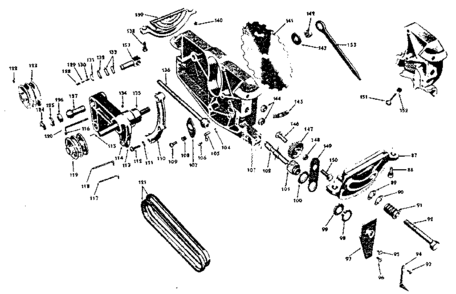 Base Assembly Diagram and Parts List for  Craftsman Saw