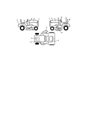 Decals Diagram and Parts List for  Craftsman Lawn Tractor