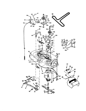 Mower Deck Diagram and Parts List for  Craftsman Lawn Tractor