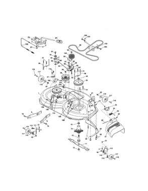 Mower Deck Diagram and Parts List for  Craftsman Lawn Tractor
