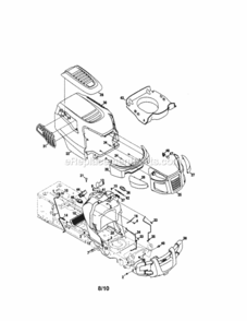 Page J Diagram and Parts List for  Craftsman Lawn Tractor