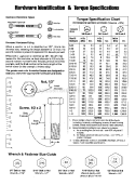 Hardware IdTorque Specs Diagram and Parts List for  Craftsman Lawn Mower