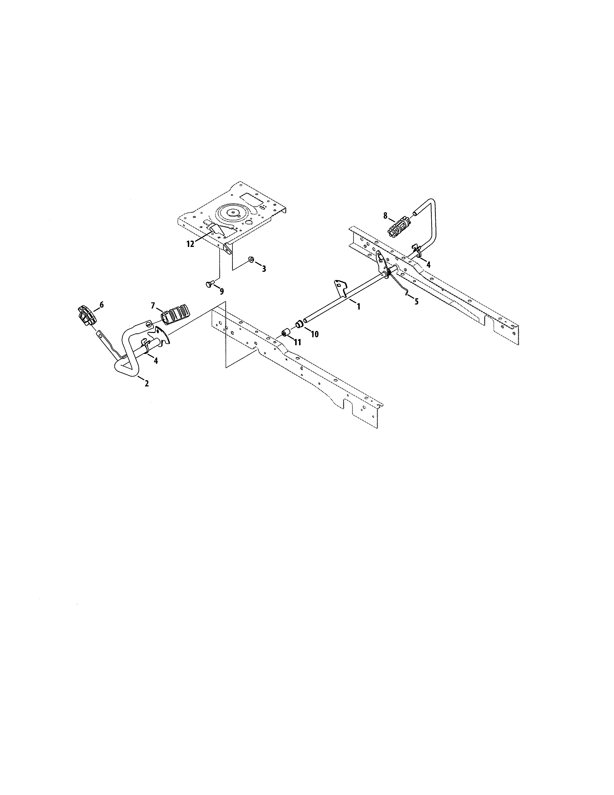 Clip/brake Pedal Pad Diagram and Parts List for  Craftsman Lawn Tractor