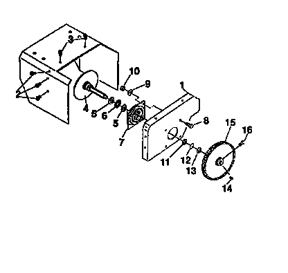 Drive Component Diagram and Parts List for  Craftsman Snow Blower