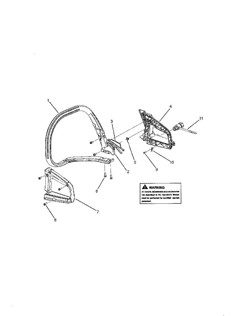 Handle Diagram and Parts List for  Craftsman Chainsaw