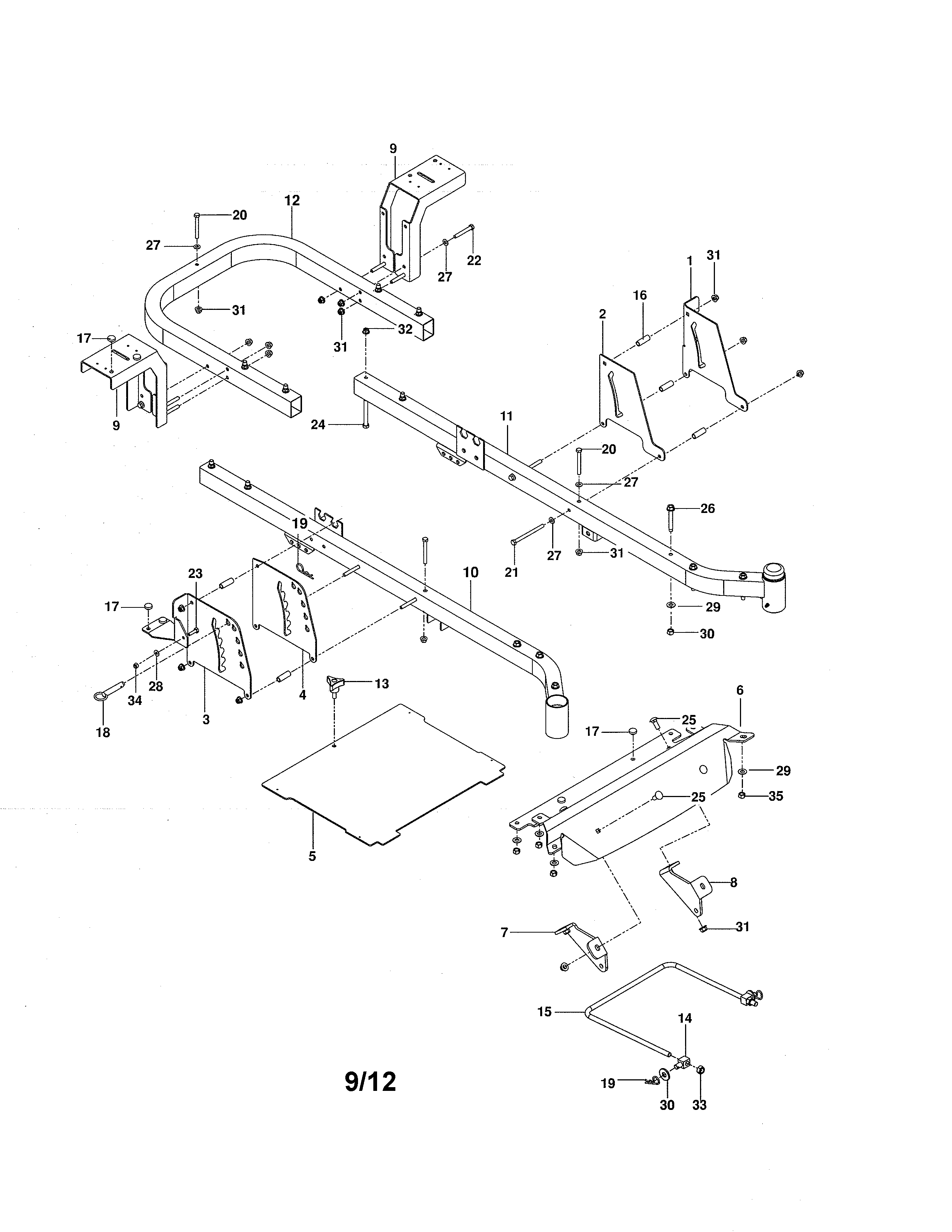 Frame Diagram and Parts List for  Craftsman Engine