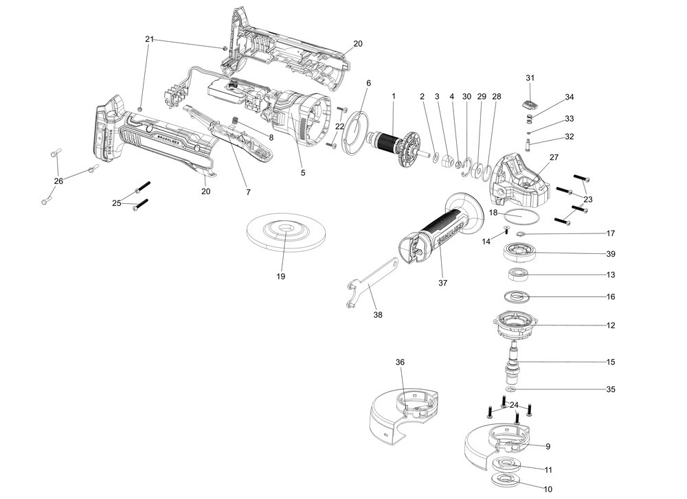 Diagram Diagram and Parts List for Type 1 Craftsman Sander Grinder