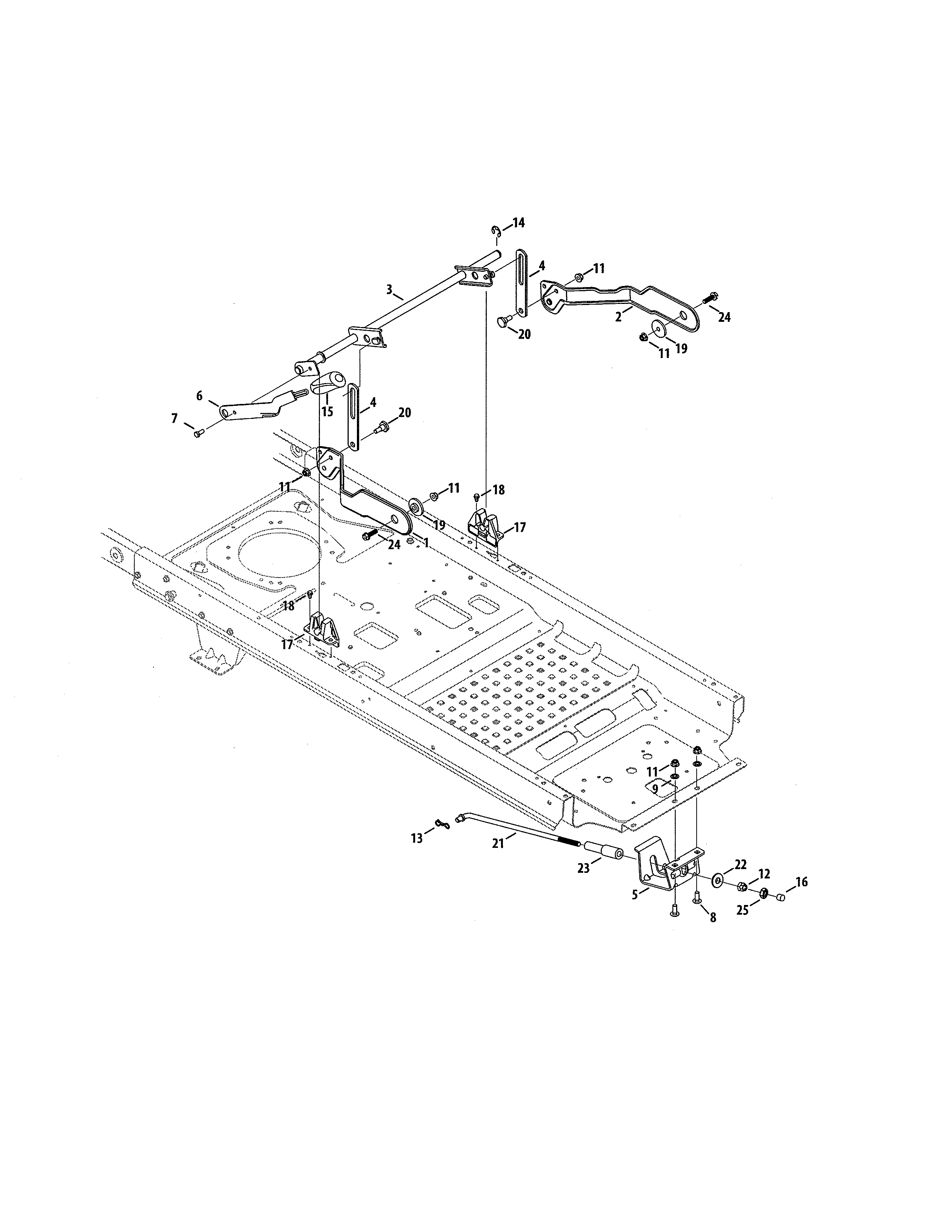 Lift Shaft Diagram and Parts List for  Craftsman Engine