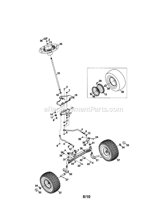 Page Q Diagram and Parts List for  Craftsman Lawn Tractor