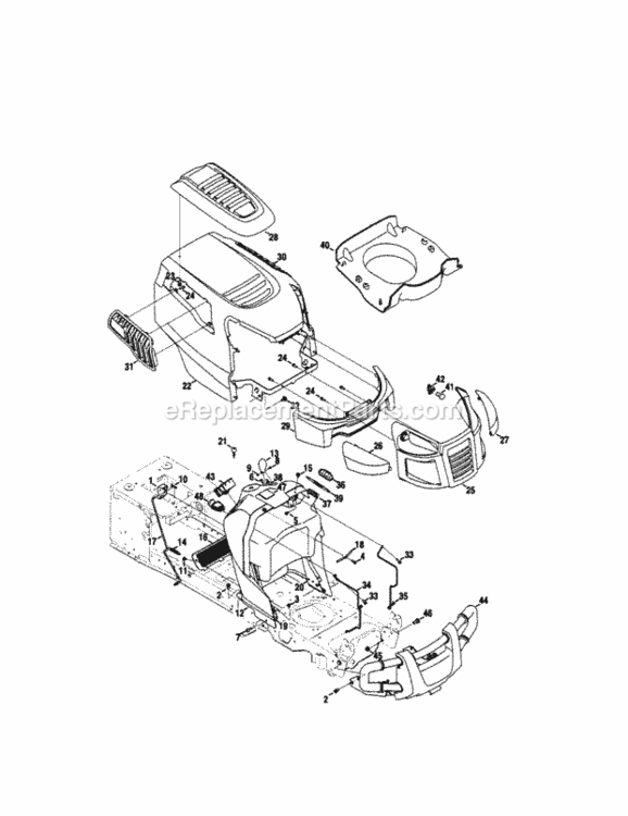 Page B Diagram and Parts List for  Craftsman Lawn Tractor