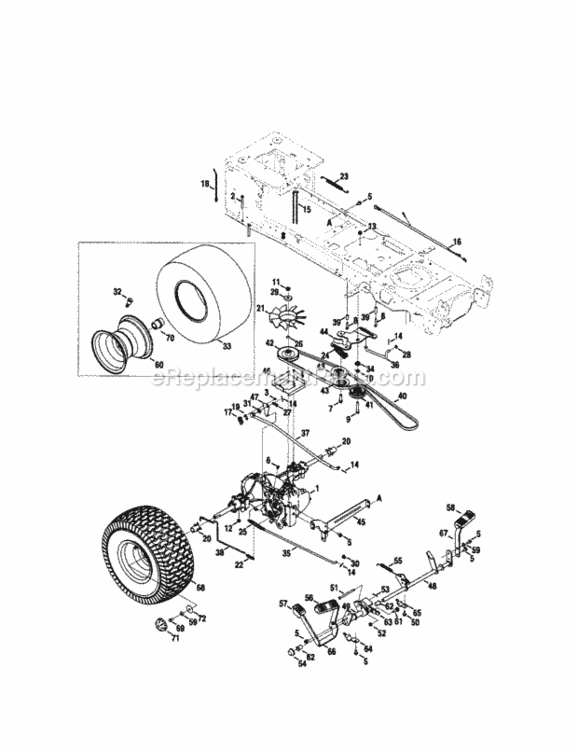 Page T Diagram and Parts List for  Craftsman Lawn Tractor