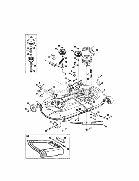 Page W Diagram and Parts List for  Craftsman Lawn Tractor