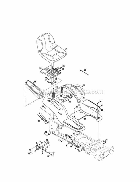 Page C Diagram and Parts List for  Craftsman Lawn Tractor