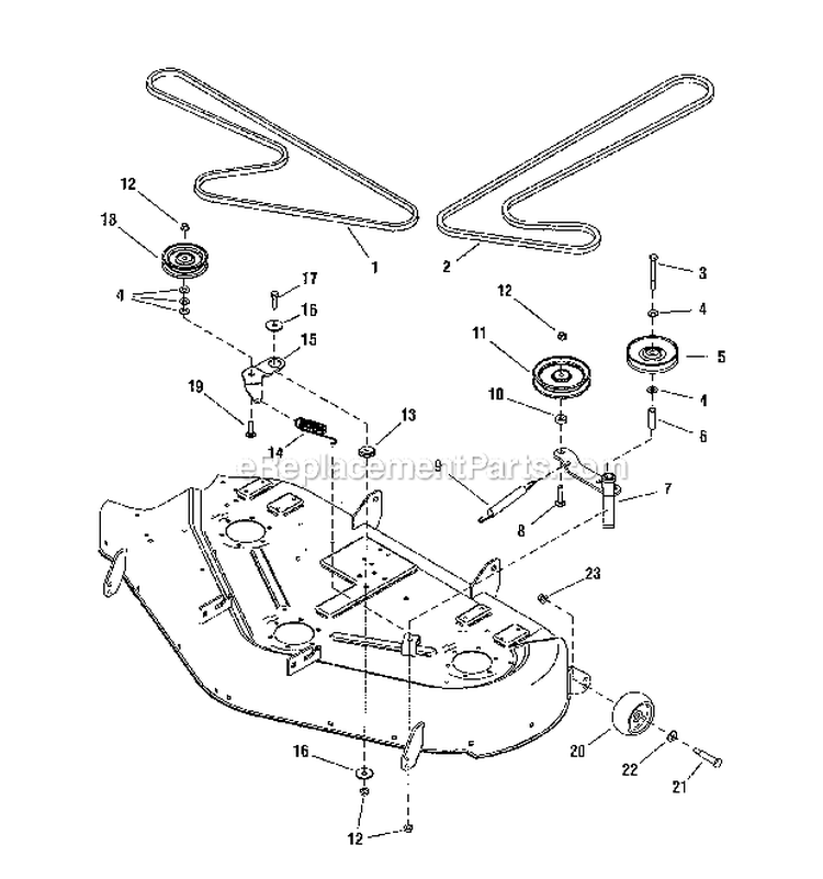 4450 Deck-ClutchSupport Diagram and Parts List for  Craftsman Lawn Mower