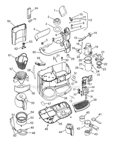 Part Location Diagram of EE2010 DeLonghi Foot