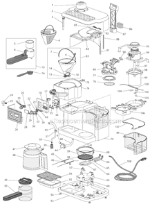 Page A Diagram and Parts List for  DeLonghi Coffee Maker