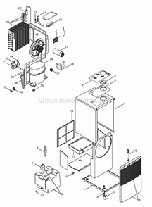 Page A Diagram and Parts List for  DeLonghi Dehumidifier