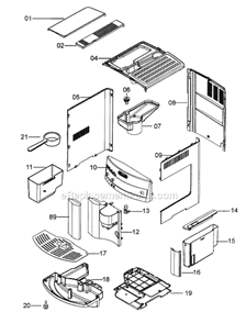 Page A Diagram and Parts List for  DeLonghi Coffee Maker
