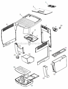 Part Location Diagram of 5513229521 DeLonghi Assy Tank Beans+cover Save Fin