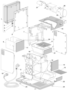 Part Location Diagram of 5313229021 DeLonghi Front Right Cover Painted Silv