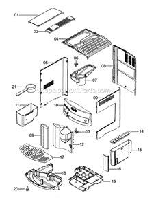 Page A Diagram and Parts List for  DeLonghi Coffee Maker