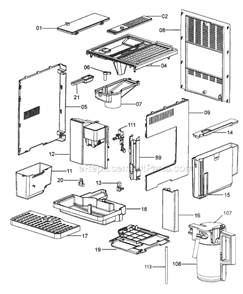 Part Location Diagram of 5532152800 DeLonghi Ground Coffee Lid