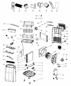 Part Location Diagram of NE2008 DeLonghi Grid