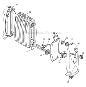 Page A Diagram and Parts List for  DeLonghi Heater