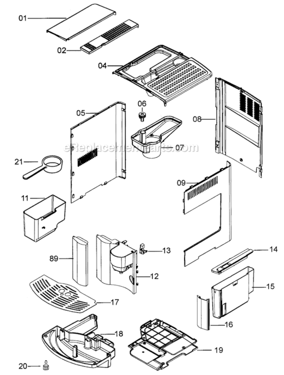 Page A Diagram and Parts List for  DeLonghi Coffee Maker