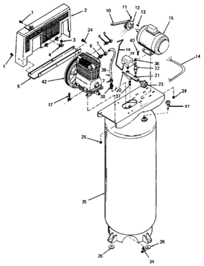 Default Diagram and Parts List for Type 1 DeVilbiss Compressor