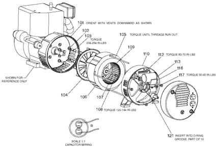 MOTOR Diagram and Parts List for Type 0 DeVilbiss Generator