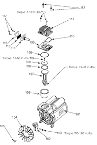 Page B Diagram and Parts List for Type 1 DeVilbiss Compressor
