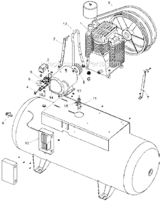 Page B Diagram and Parts List for Type 2 DeVilbiss Compressor