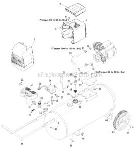 Page A Diagram and Parts List for Type 0 DeVilbiss Compressor