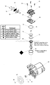 Page B Diagram and Parts List for  DeVilbiss Compressor