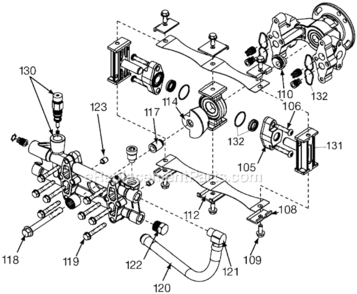 Page B Diagram and Parts List for Type 1 DeVilbiss Pressure Washer