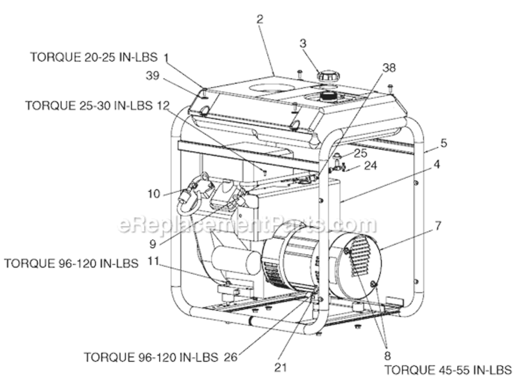 Page A Diagram and Parts List for Type 3 DeVilbiss Generator