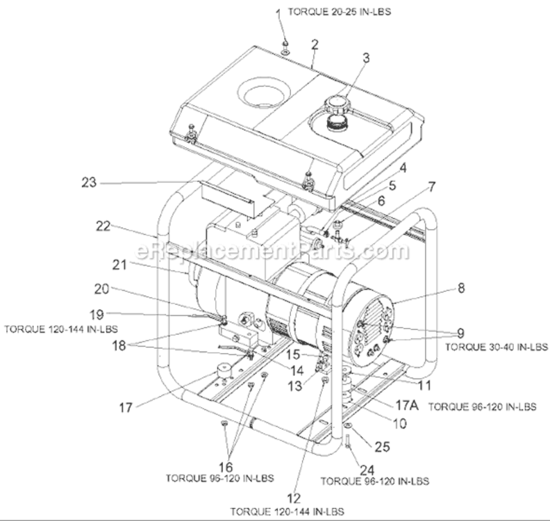 Page A Diagram and Parts List for Type 2 DeVilbiss Generator