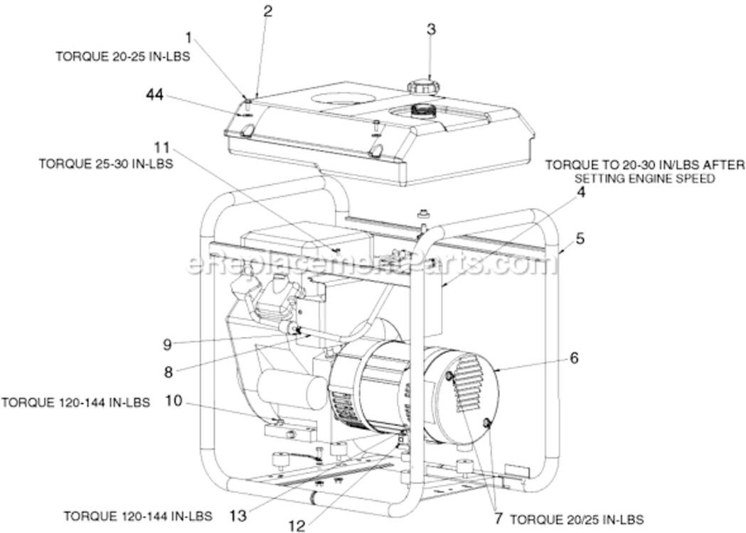 Page A Diagram and Parts List for Type 3 DeVilbiss Generator