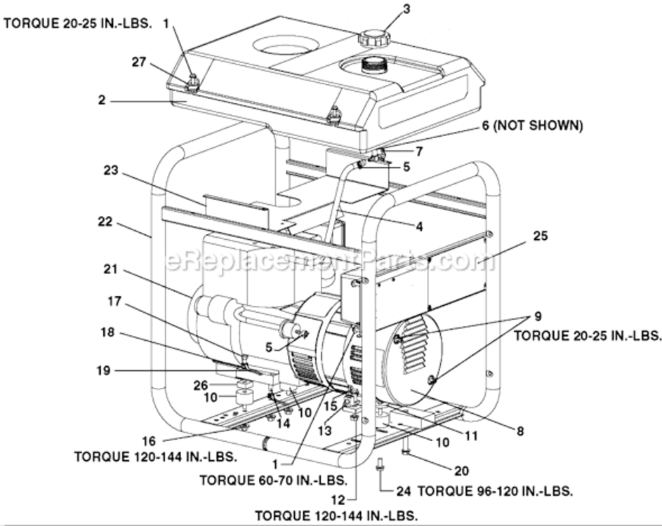 Page A Diagram and Parts List for Type 0 DeVilbiss Generator