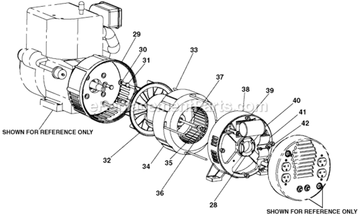 Page B Diagram and Parts List for Type 1 DeVilbiss Generator