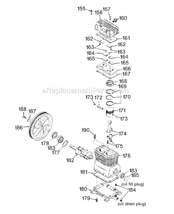Page A Diagram and Parts List for Type 0 DeVilbiss Compressor