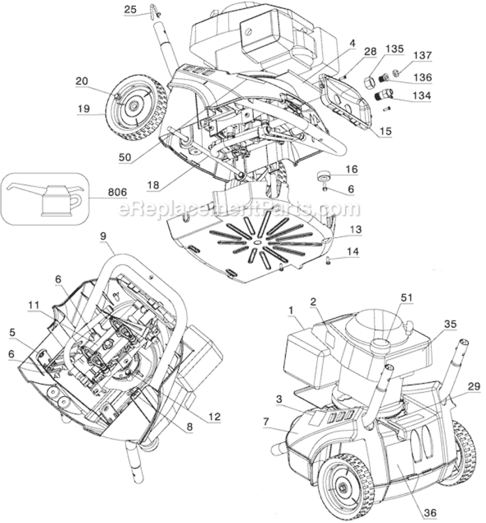 Page A Diagram and Parts List for Type 0 DeVilbiss