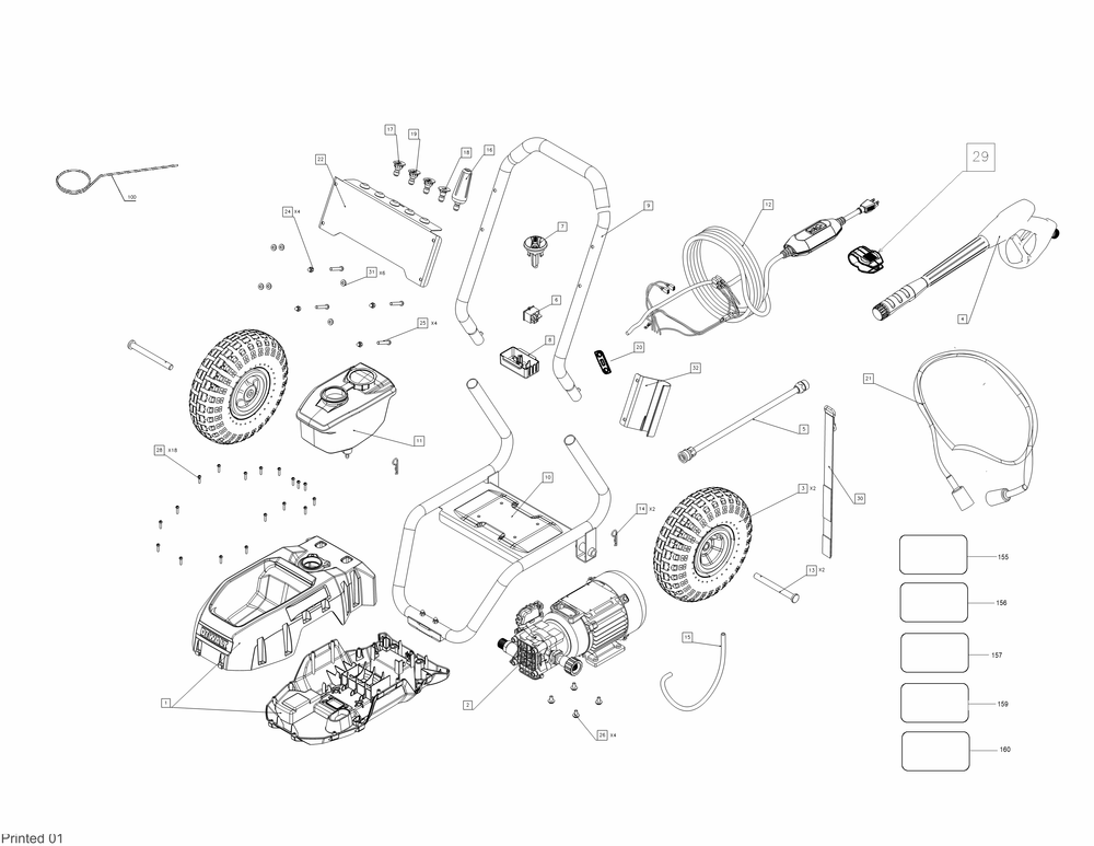 Diagram Diagram and Parts List for Type 10 DeWALT Pressure Washer